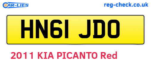 HN61JDO are the vehicle registration plates.