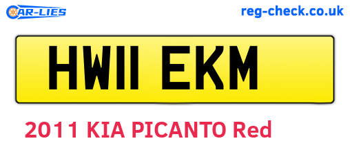 HW11EKM are the vehicle registration plates.