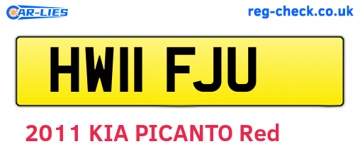 HW11FJU are the vehicle registration plates.