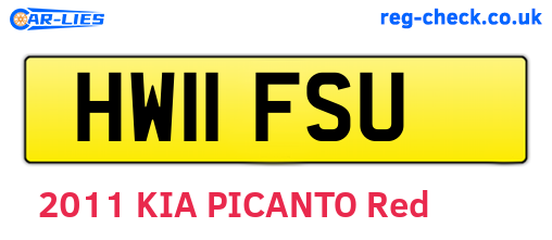 HW11FSU are the vehicle registration plates.