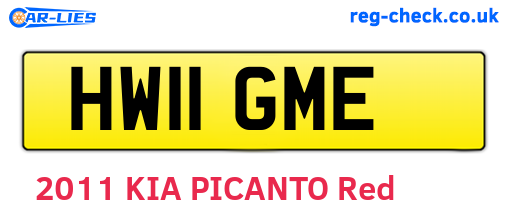 HW11GME are the vehicle registration plates.