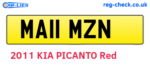 MA11MZN are the vehicle registration plates.