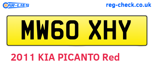 MW60XHY are the vehicle registration plates.