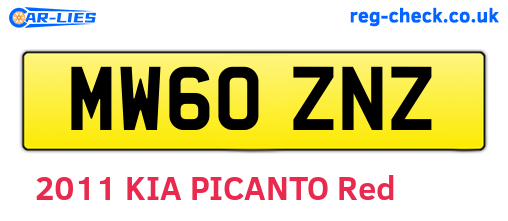 MW60ZNZ are the vehicle registration plates.