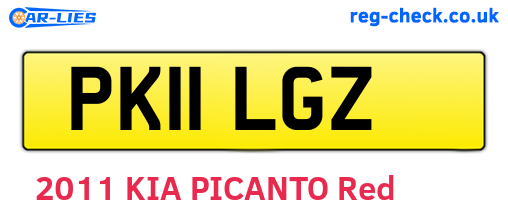 PK11LGZ are the vehicle registration plates.