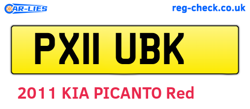PX11UBK are the vehicle registration plates.