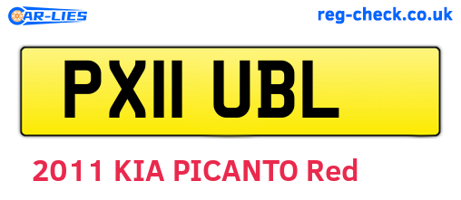 PX11UBL are the vehicle registration plates.