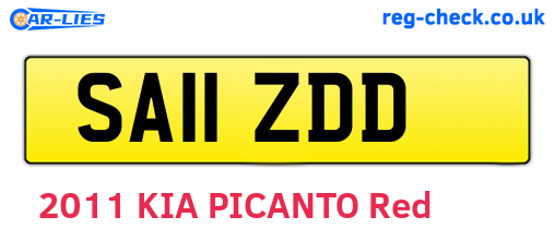 SA11ZDD are the vehicle registration plates.