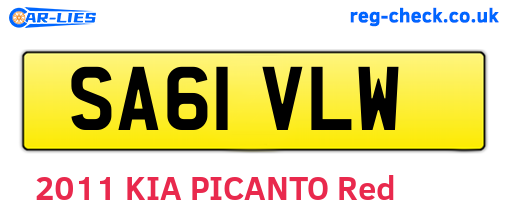 SA61VLW are the vehicle registration plates.