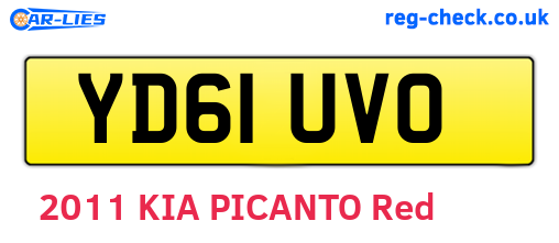 YD61UVO are the vehicle registration plates.
