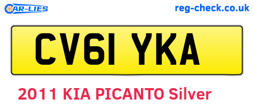 CV61YKA are the vehicle registration plates.