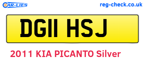 DG11HSJ are the vehicle registration plates.