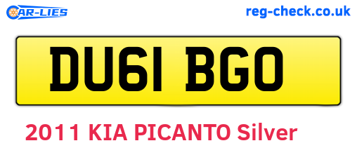 DU61BGO are the vehicle registration plates.