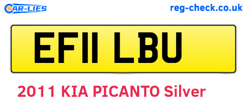 EF11LBU are the vehicle registration plates.