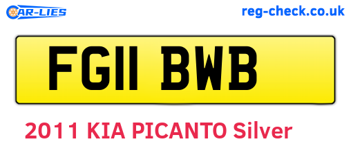 FG11BWB are the vehicle registration plates.
