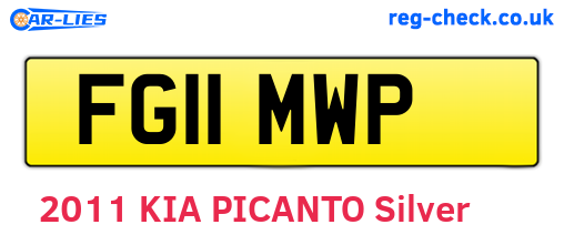 FG11MWP are the vehicle registration plates.