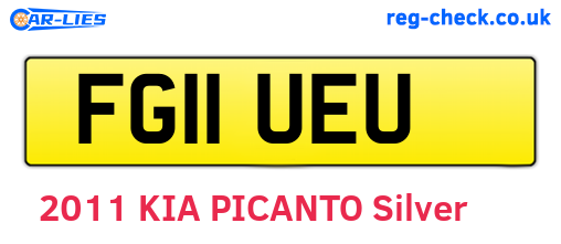 FG11UEU are the vehicle registration plates.