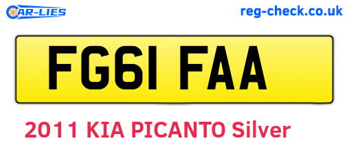 FG61FAA are the vehicle registration plates.