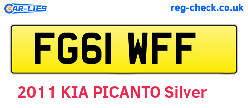 FG61WFF are the vehicle registration plates.