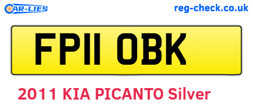 FP11OBK are the vehicle registration plates.
