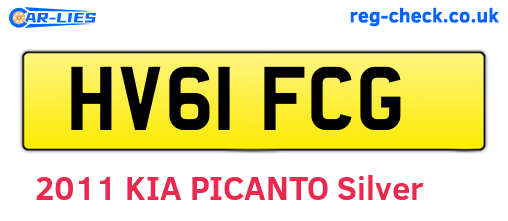 HV61FCG are the vehicle registration plates.