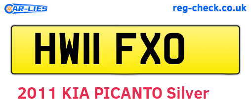 HW11FXO are the vehicle registration plates.