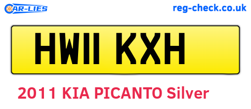 HW11KXH are the vehicle registration plates.