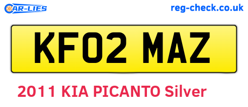 KF02MAZ are the vehicle registration plates.