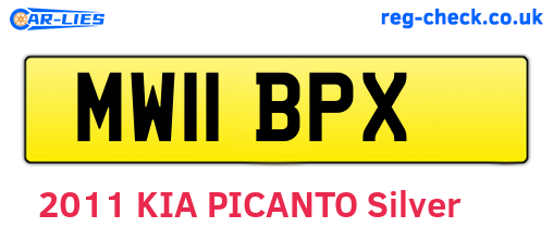 MW11BPX are the vehicle registration plates.