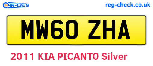 MW60ZHA are the vehicle registration plates.