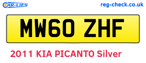 MW60ZHF are the vehicle registration plates.