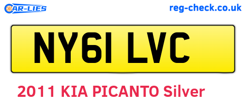 NY61LVC are the vehicle registration plates.
