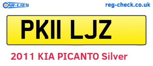 PK11LJZ are the vehicle registration plates.