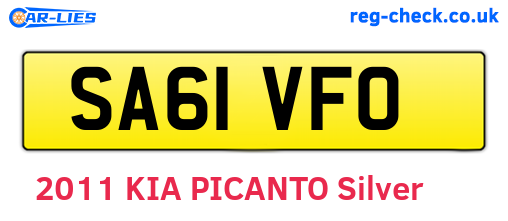 SA61VFO are the vehicle registration plates.
