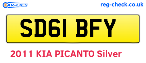 SD61BFY are the vehicle registration plates.