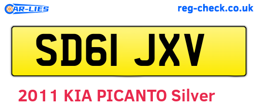 SD61JXV are the vehicle registration plates.