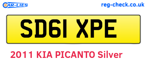 SD61XPE are the vehicle registration plates.