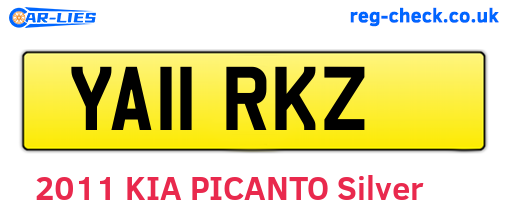 YA11RKZ are the vehicle registration plates.