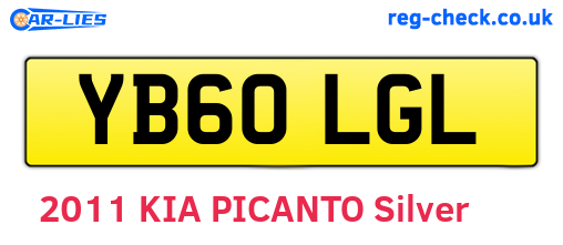YB60LGL are the vehicle registration plates.