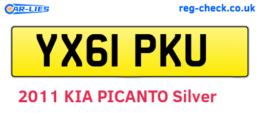 YX61PKU are the vehicle registration plates.