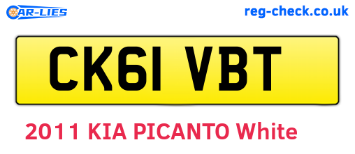CK61VBT are the vehicle registration plates.