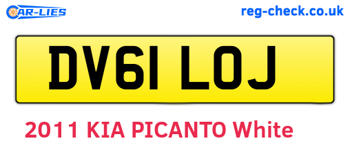 DV61LOJ are the vehicle registration plates.