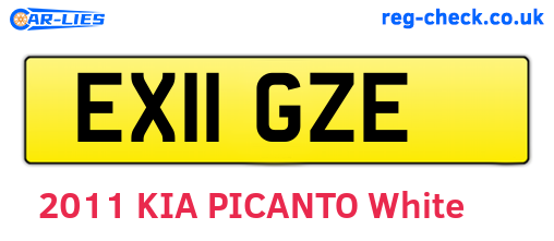 EX11GZE are the vehicle registration plates.