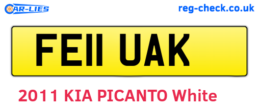 FE11UAK are the vehicle registration plates.