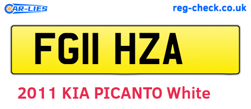 FG11HZA are the vehicle registration plates.
