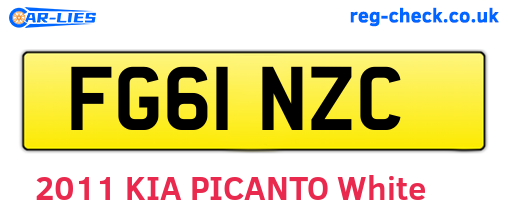 FG61NZC are the vehicle registration plates.