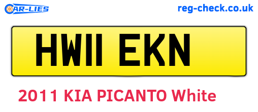 HW11EKN are the vehicle registration plates.