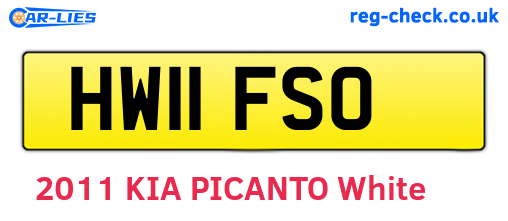 HW11FSO are the vehicle registration plates.