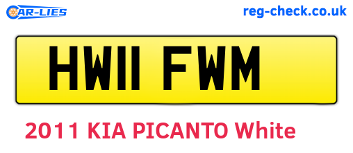 HW11FWM are the vehicle registration plates.