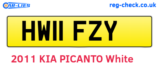 HW11FZY are the vehicle registration plates.
